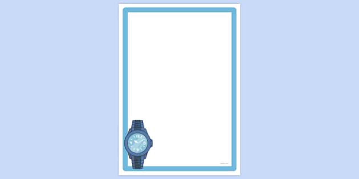 Watch Border Designs Simple Blank Watch Page Border | Page Borders | Twinkl