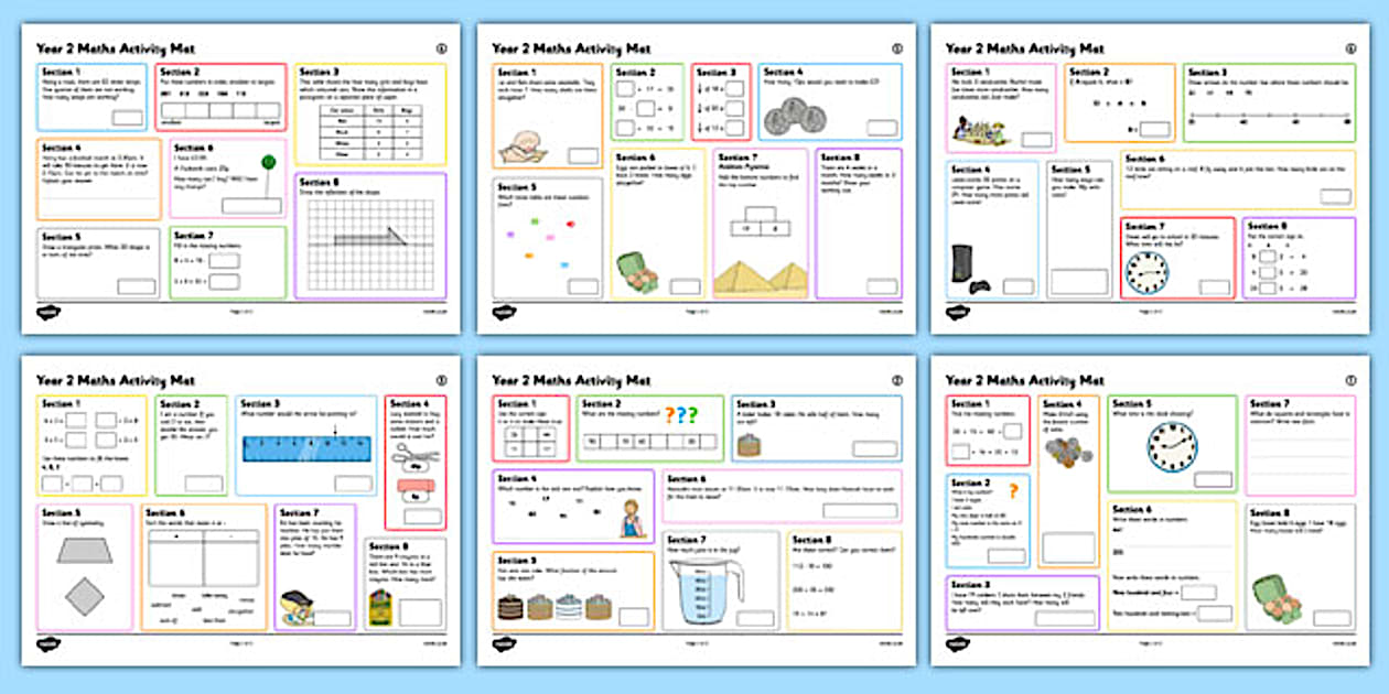 Year 2 Summer 2 Maths Activity Mats (teacher made) - Twinkl