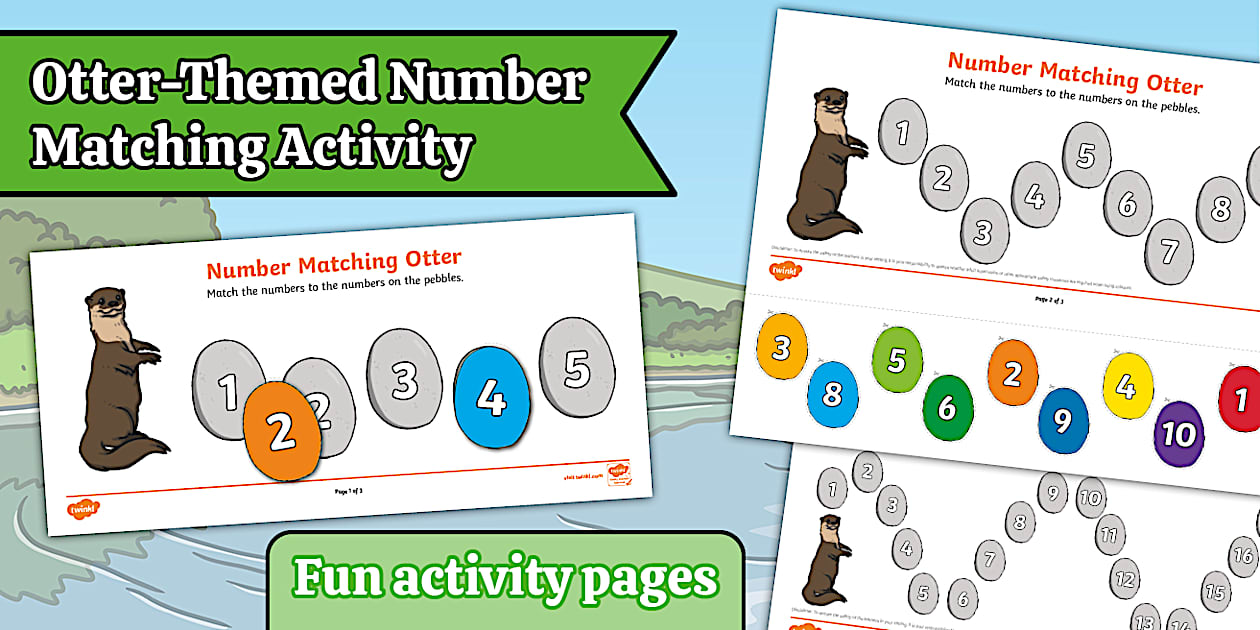 Ratching Activity 👉 Otter-Themed Number Matching Activity