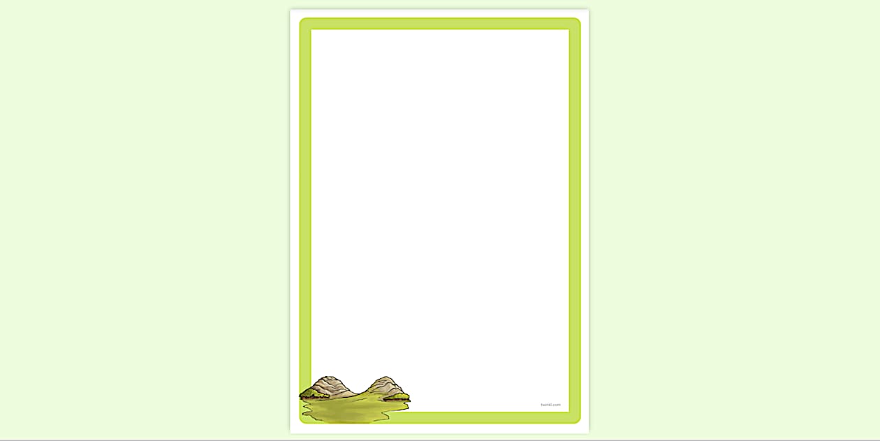 Simple Blank 2 Hills Page Border | Page Borders | Twinkl
