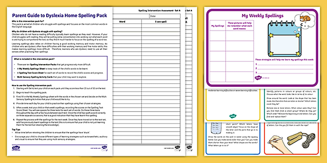 Dyslexia Spelling Worksheets Printable Resources Twinkl