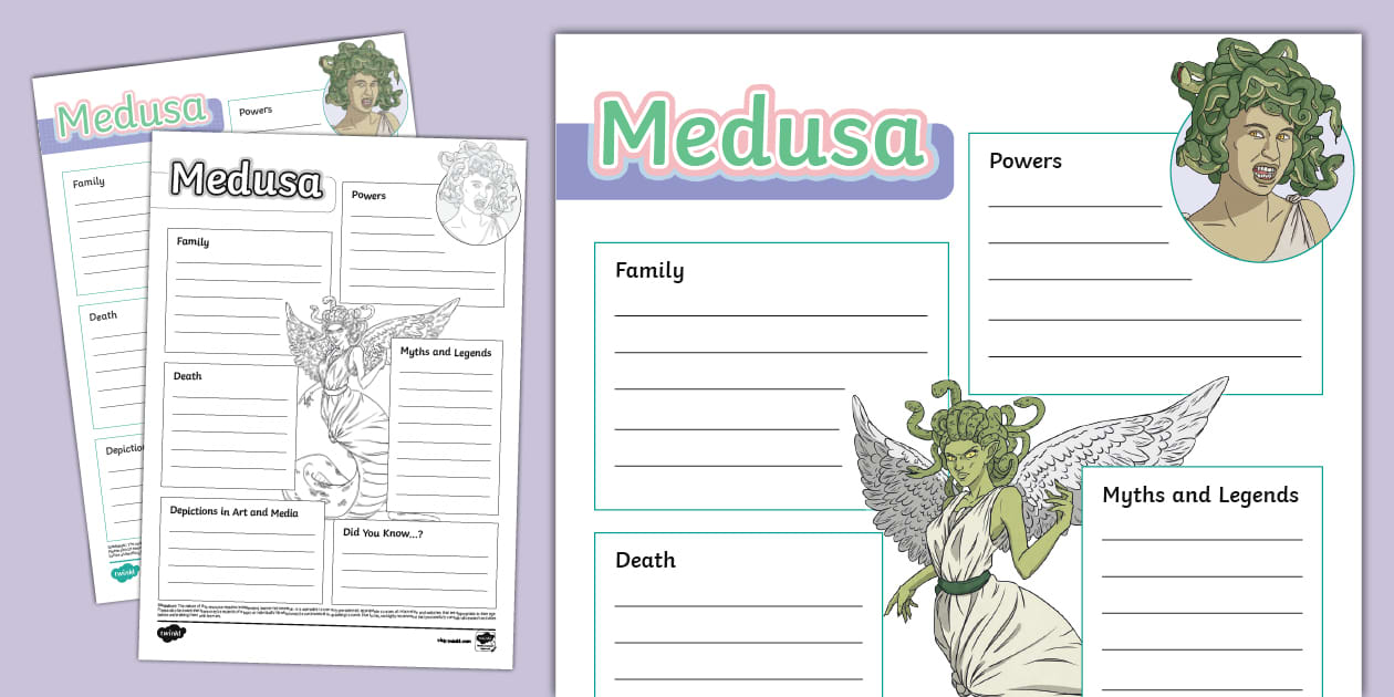 Medusa Note Medusa Mythology Fact File Writing Template (teacher made)