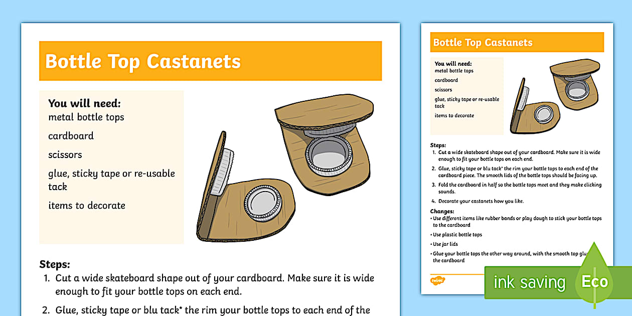 Castanets Musical Instrument Craft Instructions - Twinkl