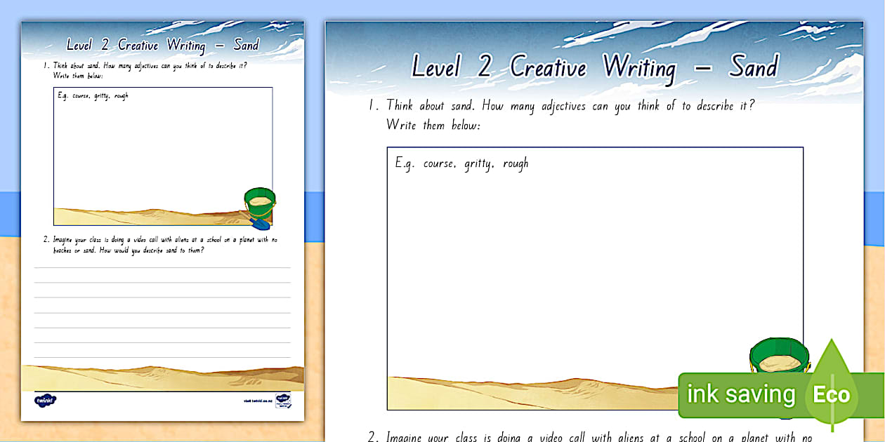 Level 2 Creative Writing - Sand (teacher made) - Twinkl