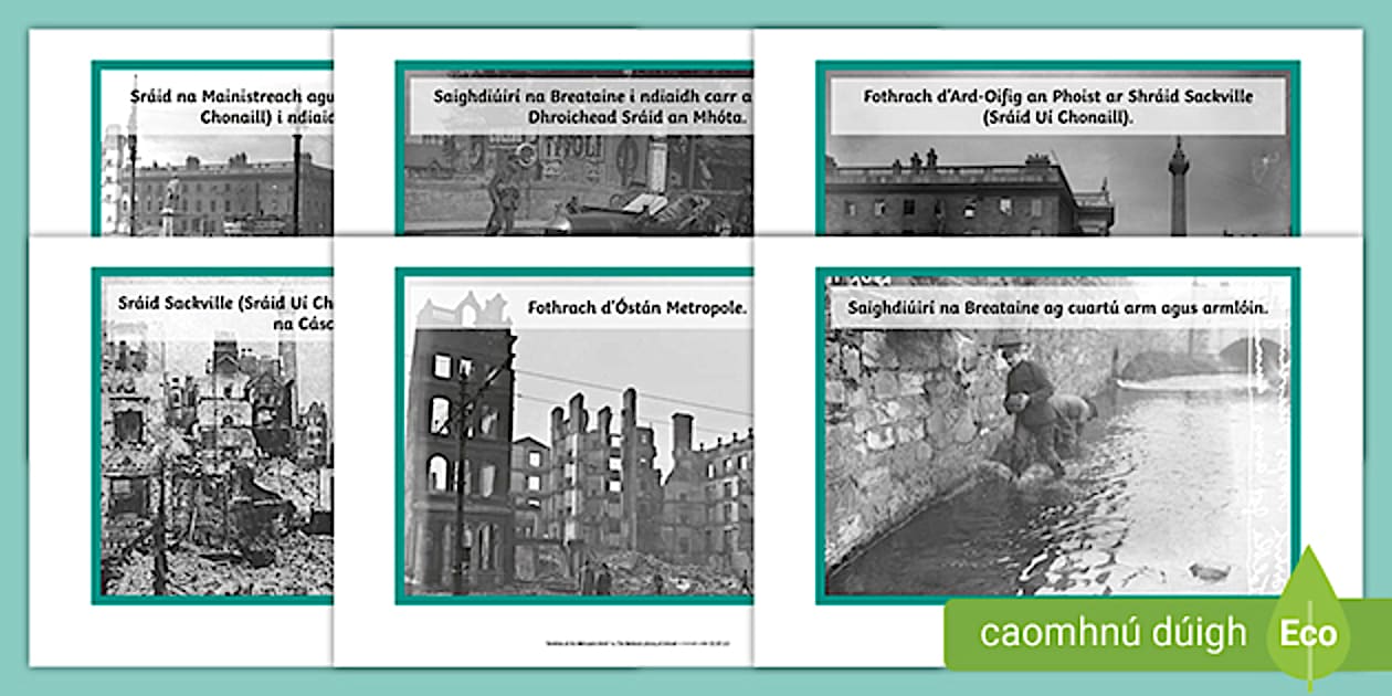 1916 Rising Aftermath Image Posters Gaeilge