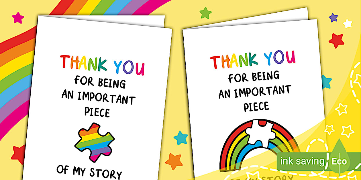 Puzzle Piece Thank You Card | Twinkl Parents (teacher made)