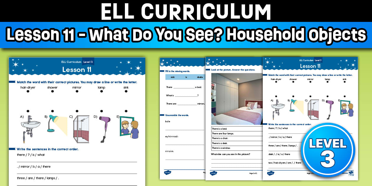 ELL Curriculum Level 3 Lesson 11 What Do You See? Worksheet