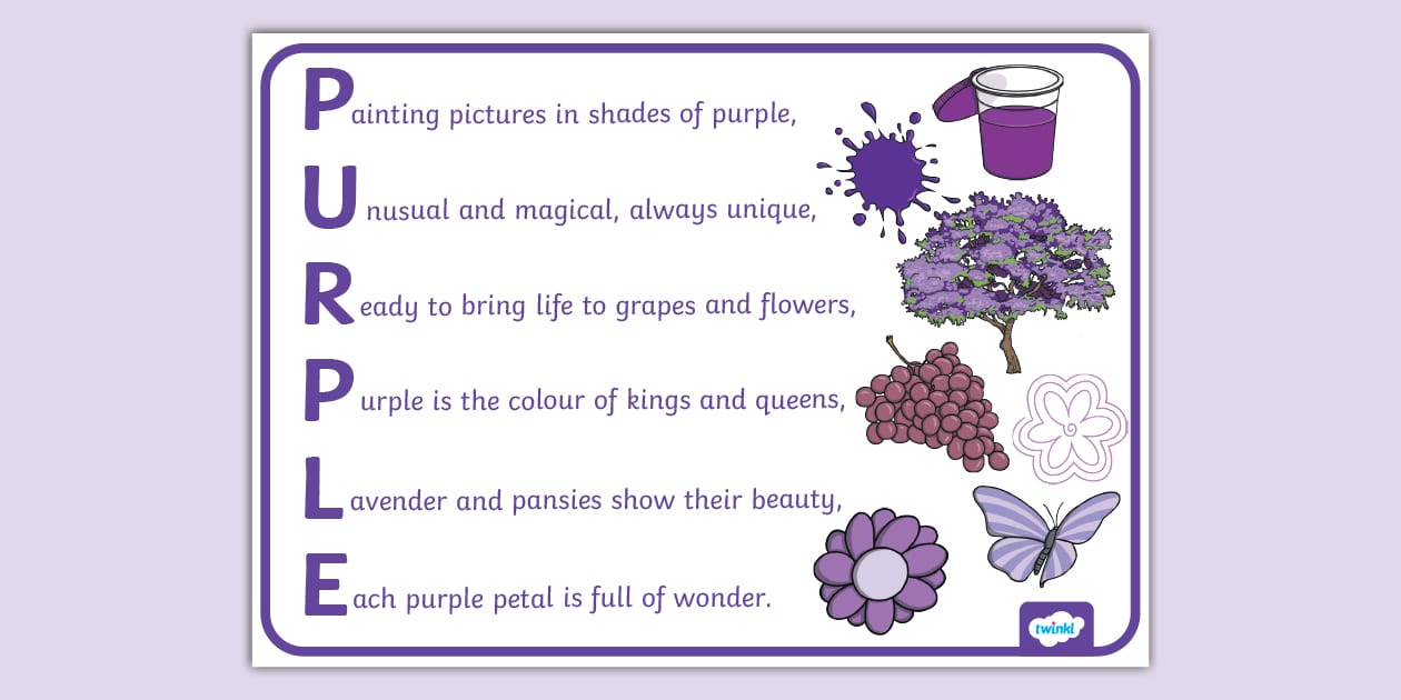 Purple Acrostic Poem Example
