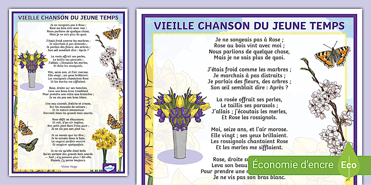 Vieille chanson du jeune temps - Victor Hugo (Teacher-Made)