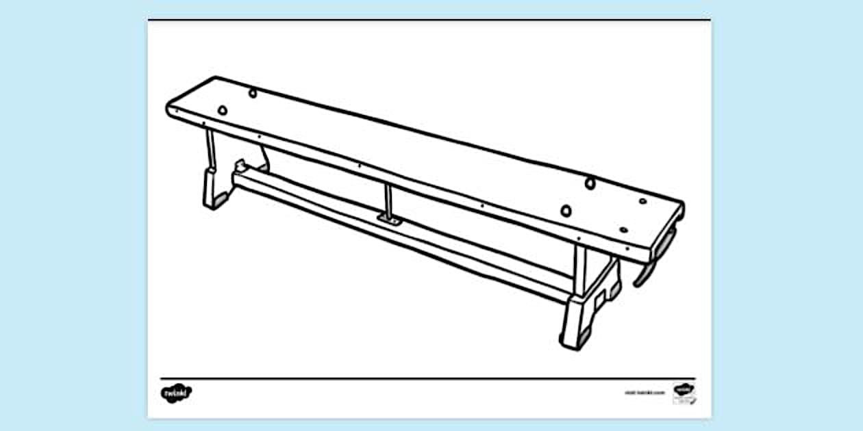 School Bench Colouring Sheet - Creative Back to School Fun