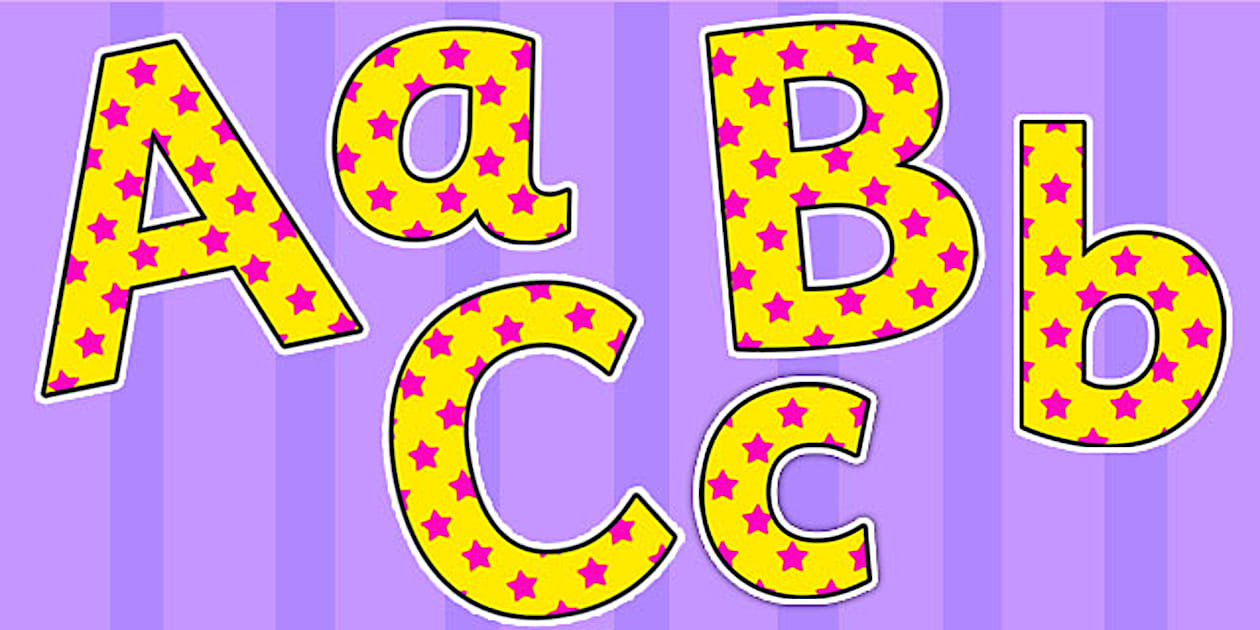 Yellow and Pink Stars Editable Display Lettering - Twinkl