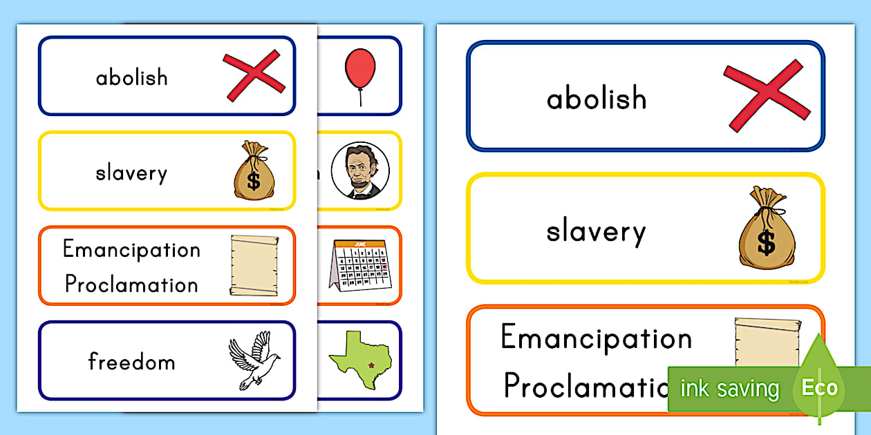 Emancipation Card Emancipation Day Word Cards | Juneteenth | Twinkl USA