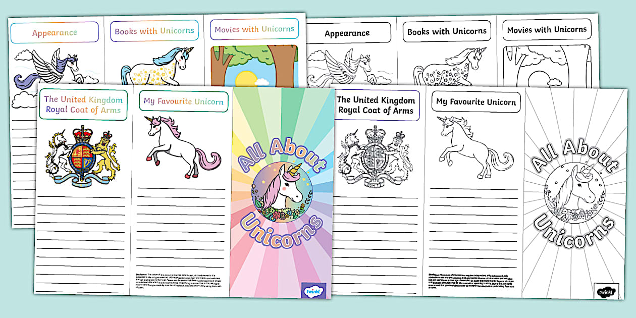 All About Unicorns Leaflet Template (Teacher-Made) - Twinkl