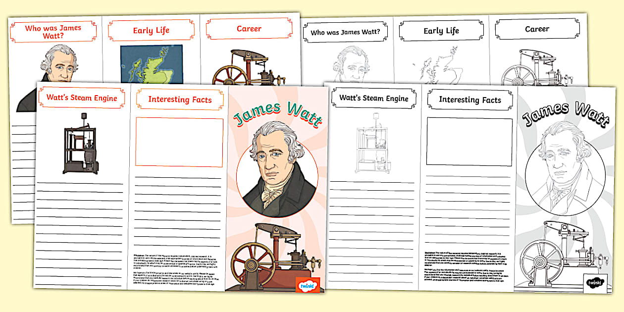 James Watt Leaflet Template (teacher made) - Twinkl