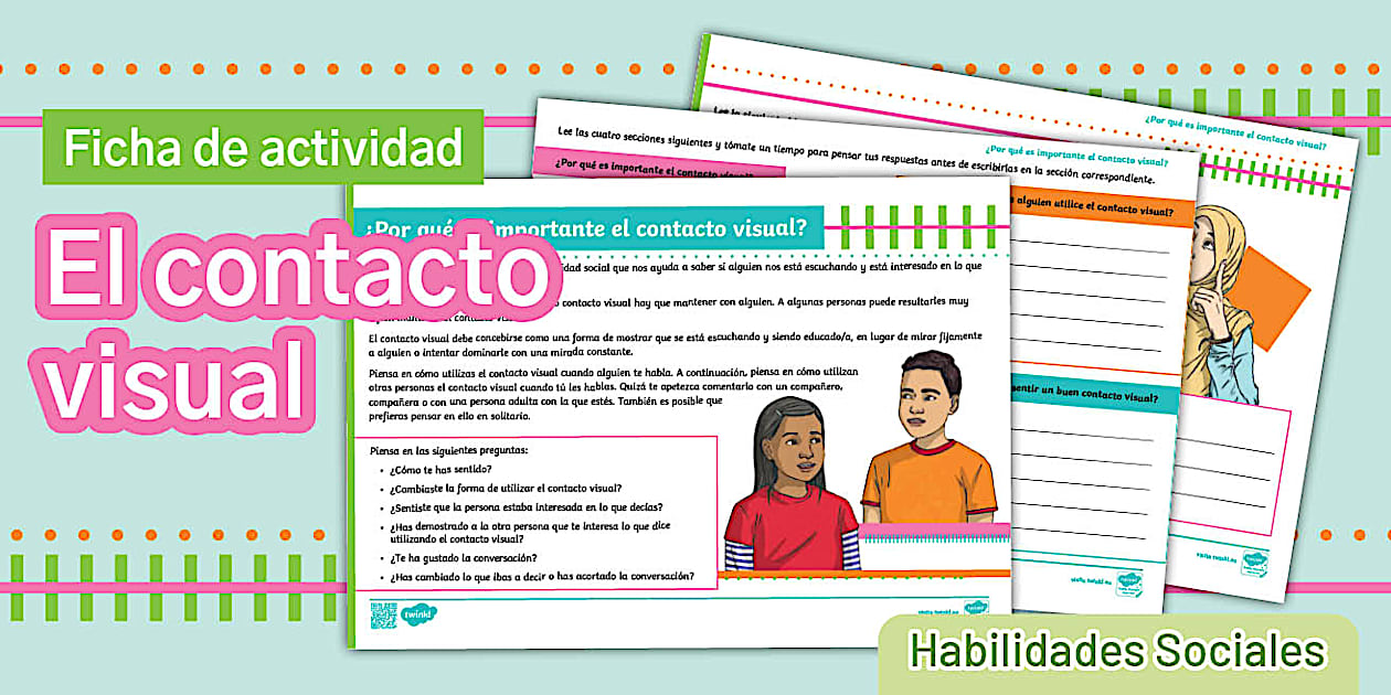 Ficha de actividad: El contacto visual – Habilidades sociales