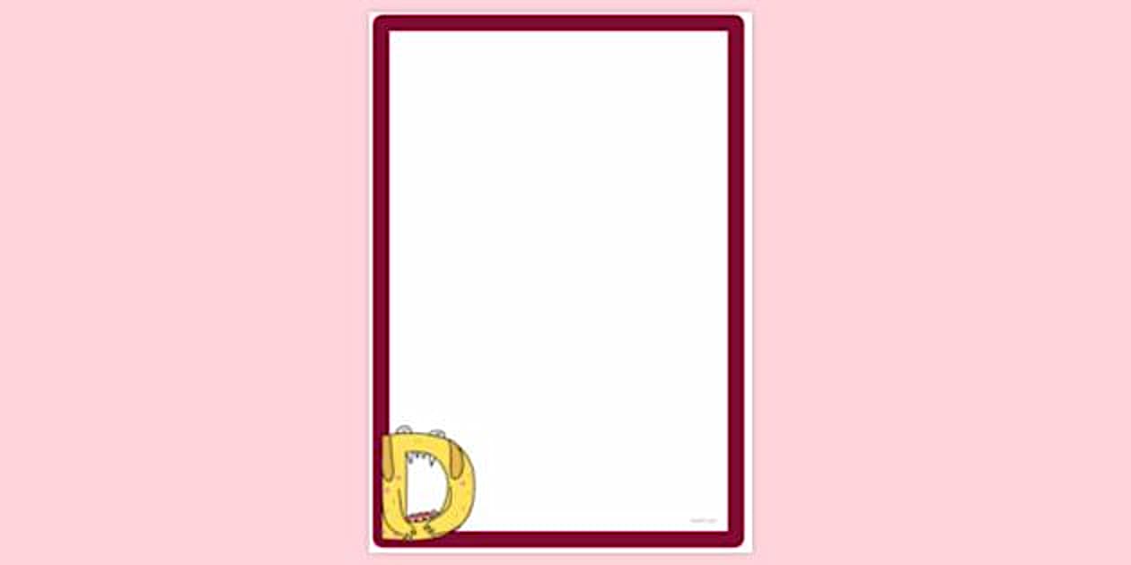 D Designs Border Simple Letter D Page Border | Page Borders | Twinkl
