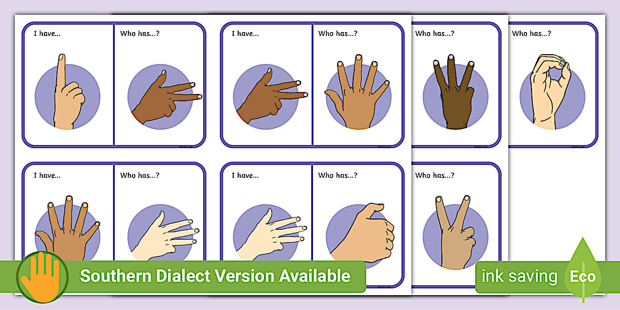 Auslan Numbers 0-10 I Have/Who Has