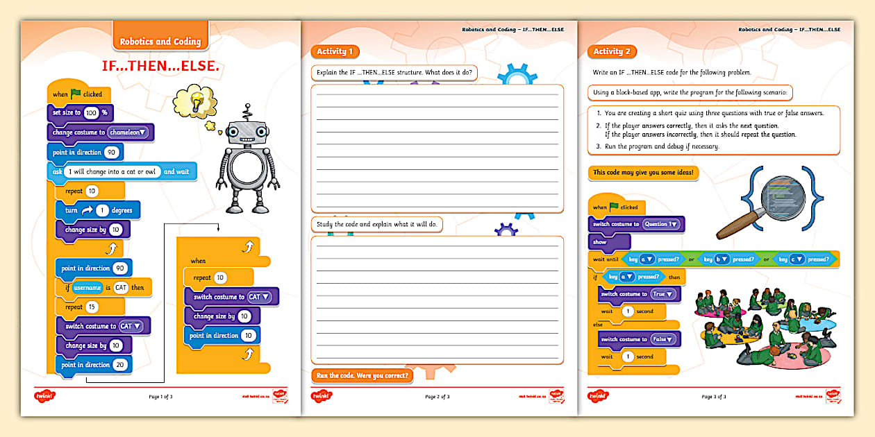 Robotics and Coding: Block-Based Coding - IF...THEN...ELSE image.