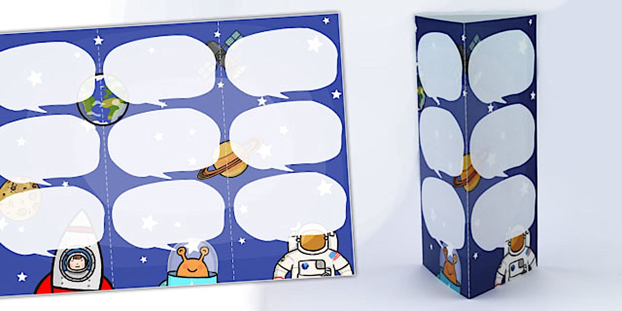 Editable Space Themed Standing Tabletop Targets - Twinkl