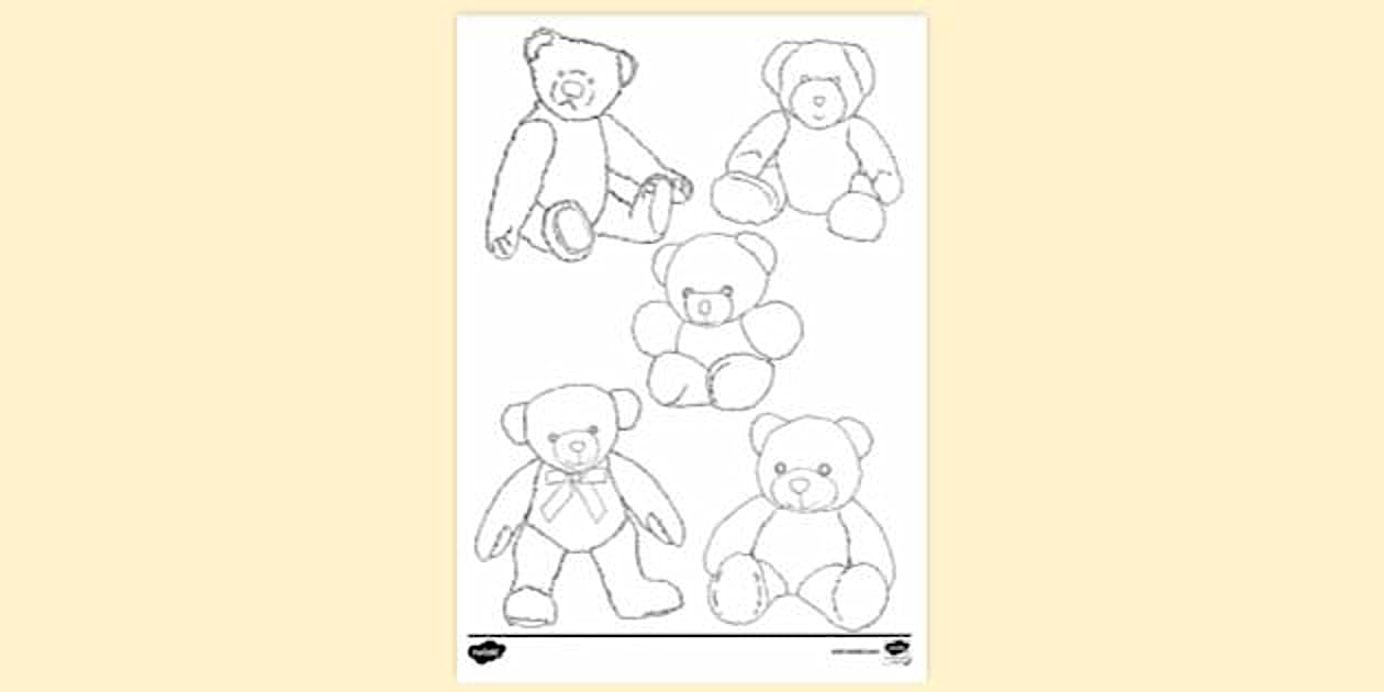 Teddy Bears Colouring Sheet | Colouring Sheets - Twinkl