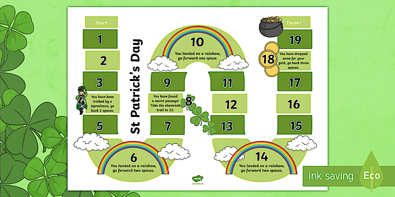 St. Patrick's Day Board Game (teacher made) - Twinkl