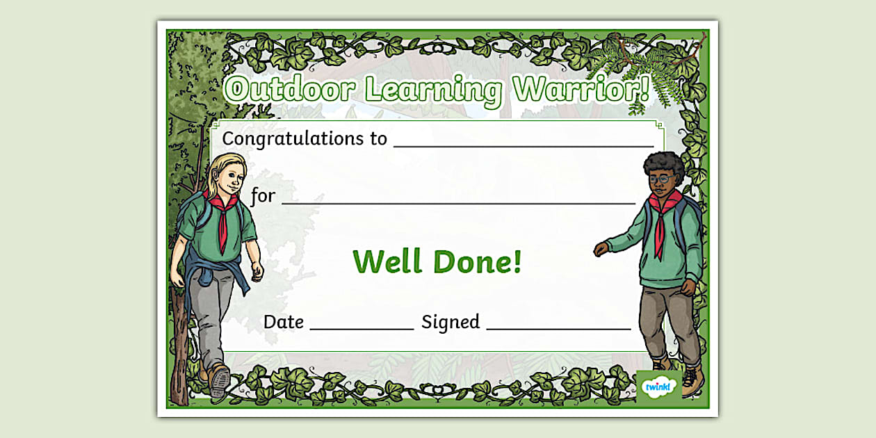 KS2 Outdoor Learning Certificate Outdoor Learning Twinkl