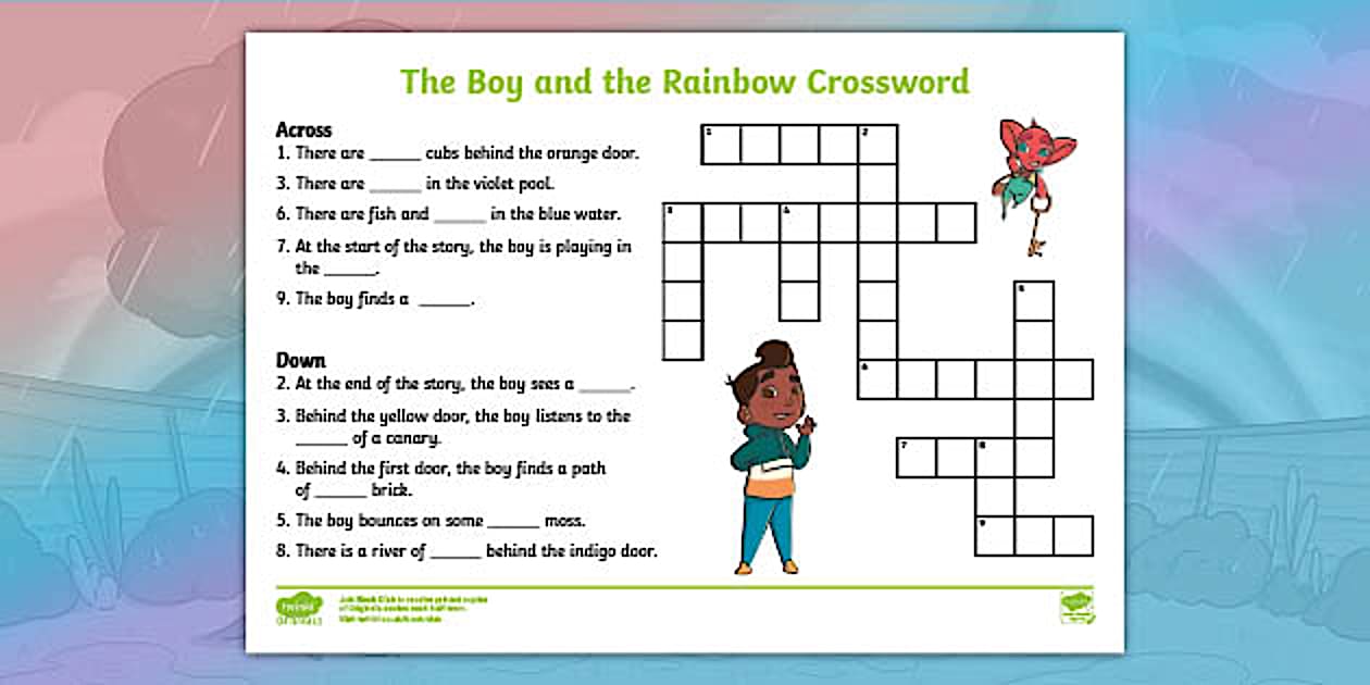 The Boy and the Rainbow Crossword Puzzle (teacher made)