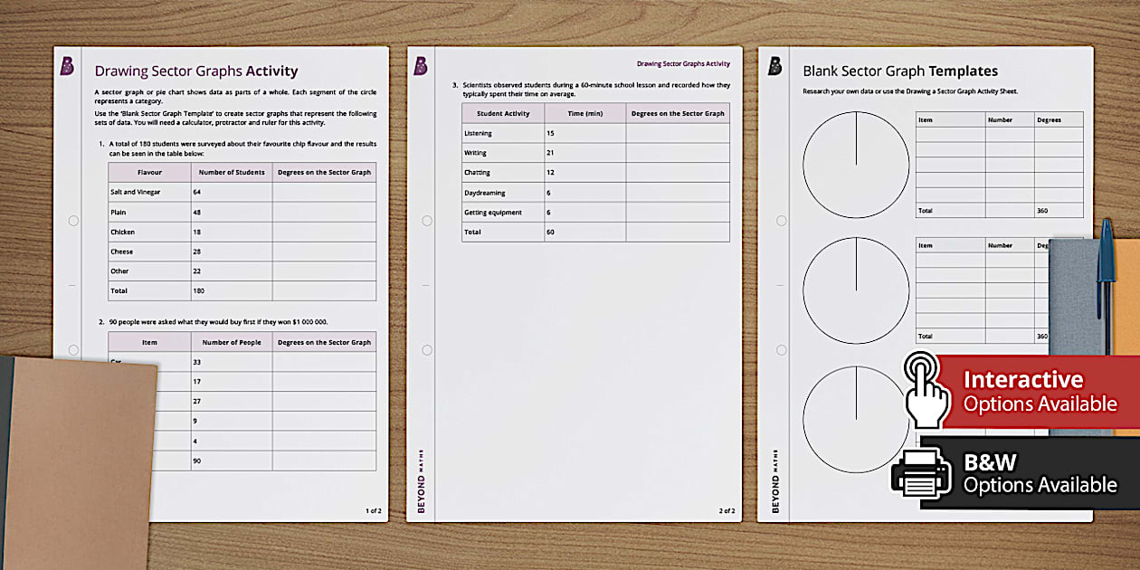 Sector Graph Templates and Activity (teacher made) Twinkl