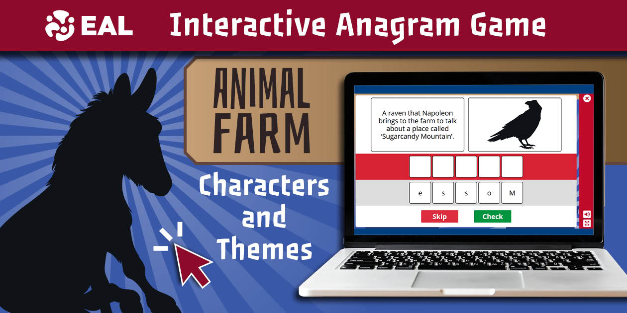 Animal Farm Characters Themes Interactive Anagram Game EAL