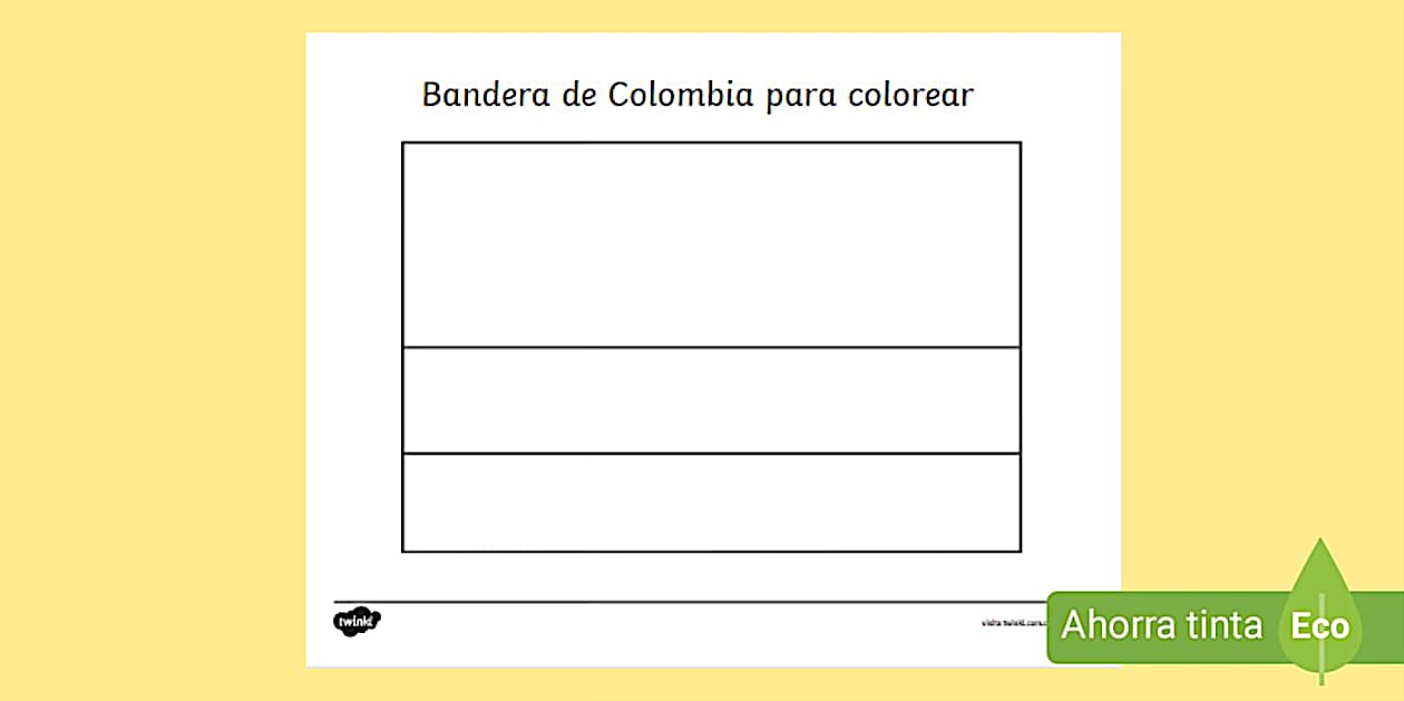 Bandera de Colombia para colorear (teacher made) - Twinkl
