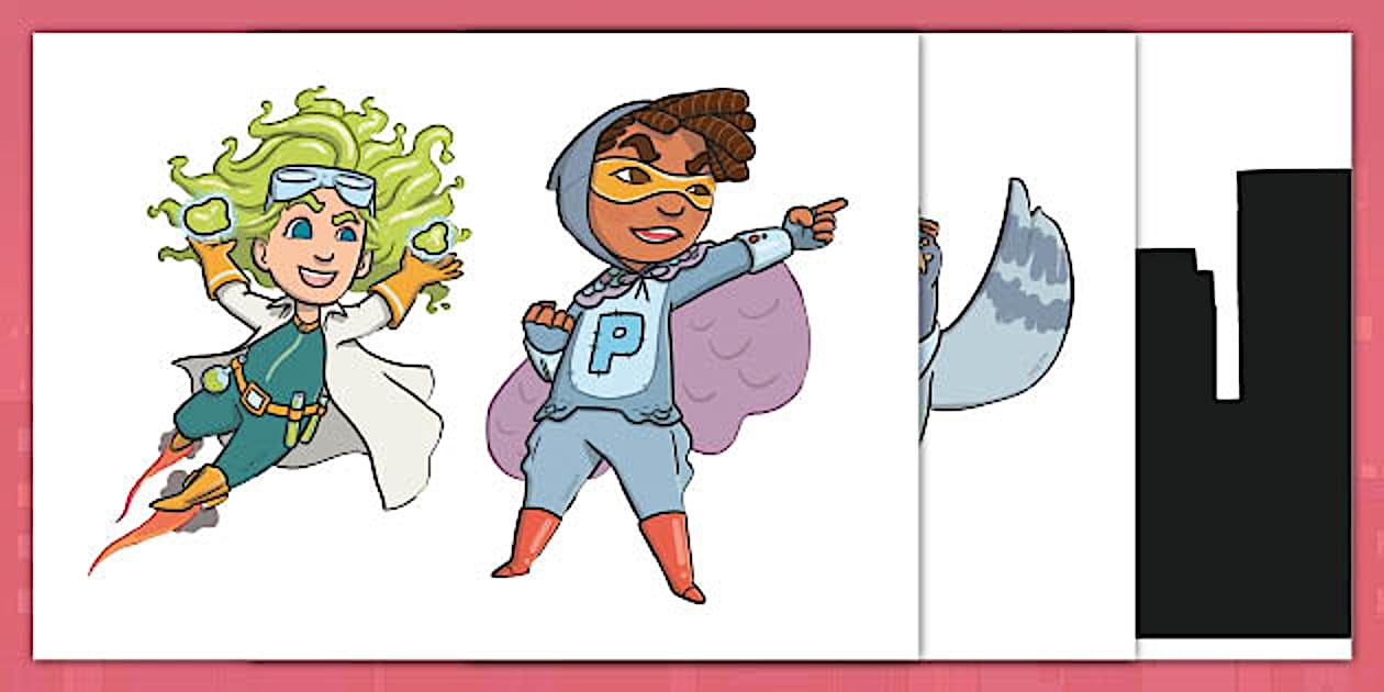 Patcho and Pigeon: Superhero and Villain Stick Puppets