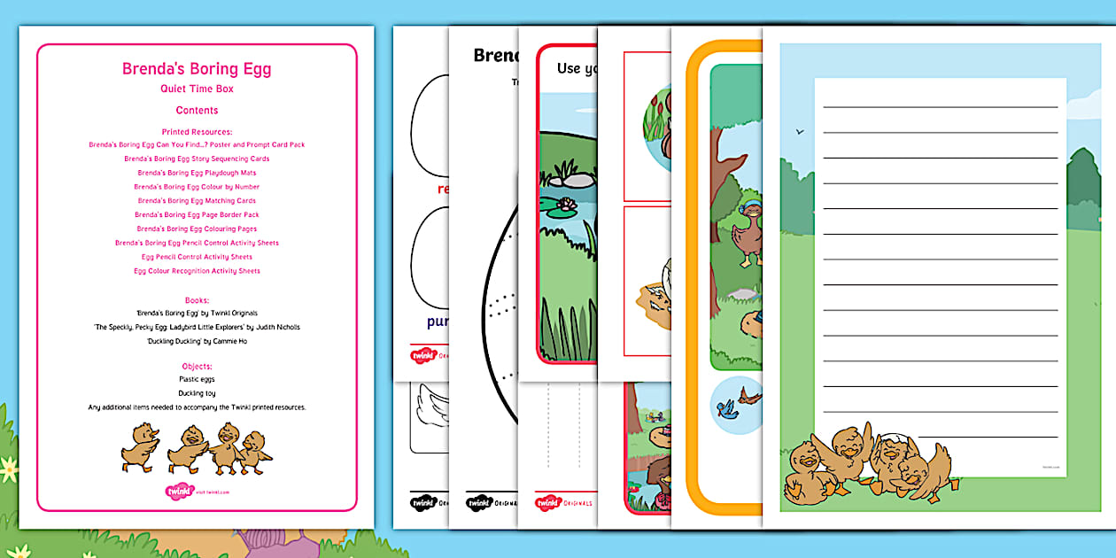 Brenda's Boring Egg Quiet Time Box (teacher made) - Twinkl