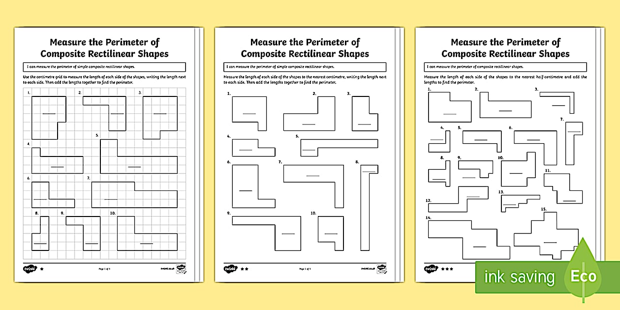 Middle Ability Year 5 Measure the Perimeter of Composite Rectilinear Shapes