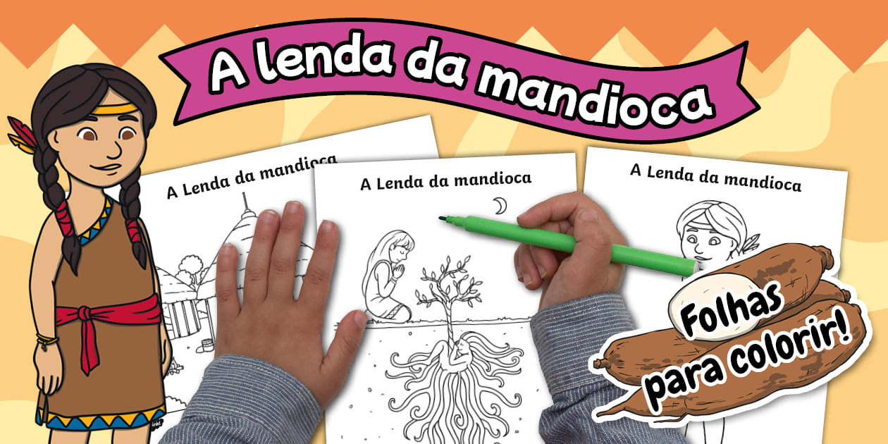 Lenda da mandioca - Colorir