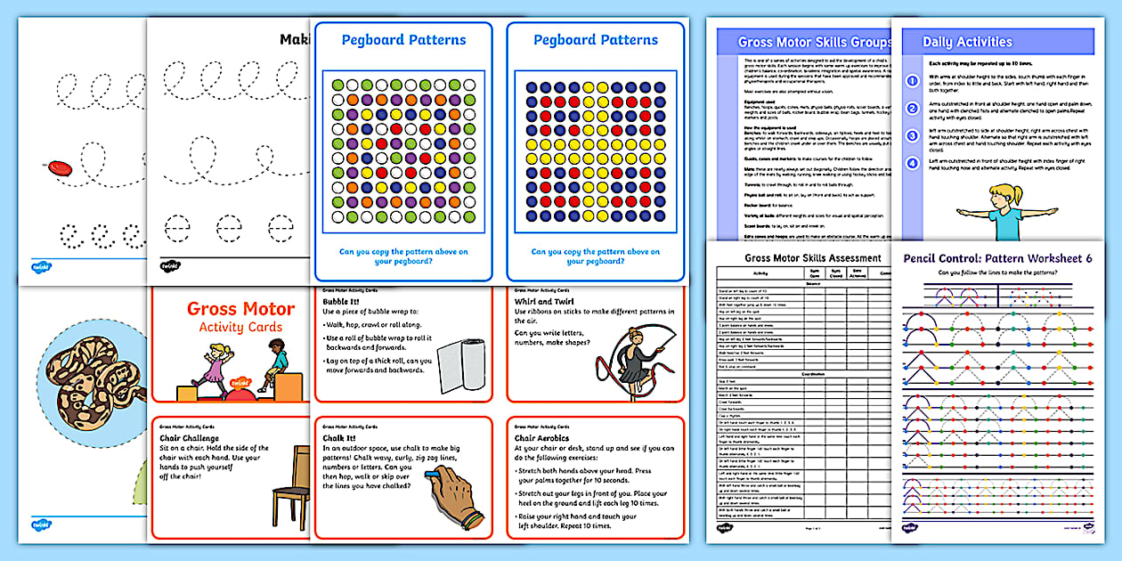 Motor Learning Tasks July Provision Motor Skills Activity Pack | Twinkl - Twinkl