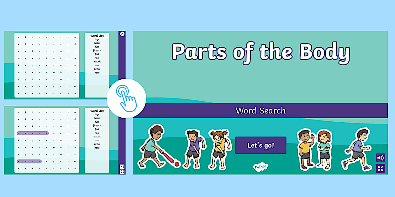 Parts of the Body Interactive Word Search (teacher made)