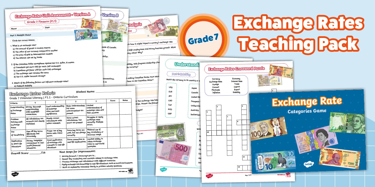 Exchange Rates Lesson Tes Grade 7 Exchange Rates Teaching Pack
