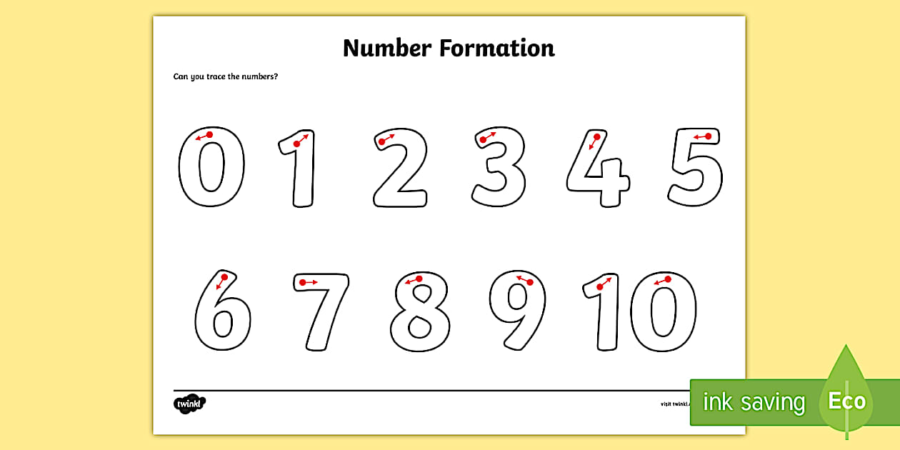 Number Formation Worksheets Tracing Numbers (teacher made)