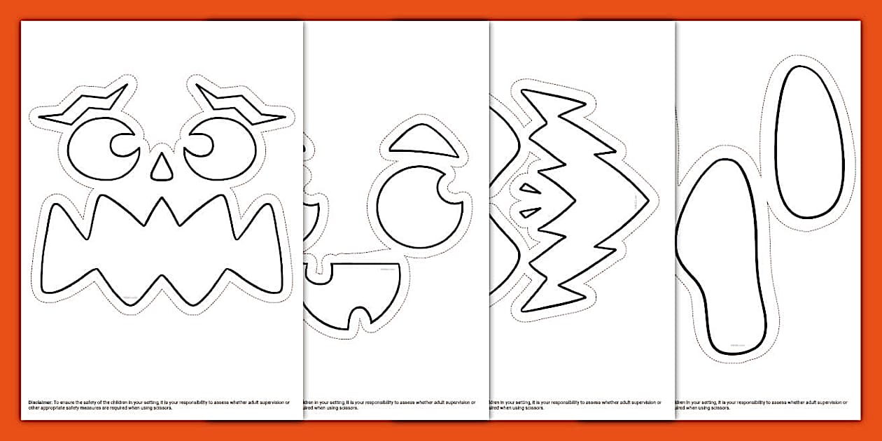 Printable Halloween Pumpkin Faces Template Cut Outs