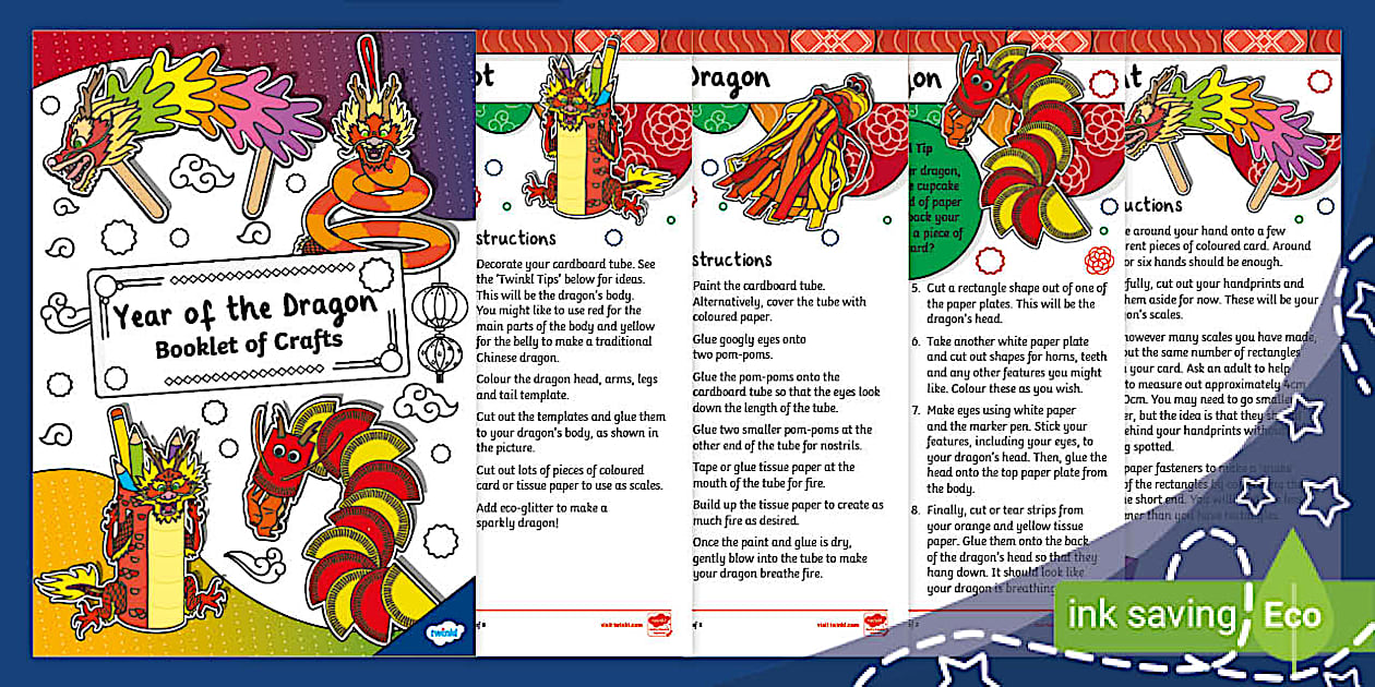 Year of the Dragon Booklet of Crafts (Ages 5 - 7) - Twinkl
