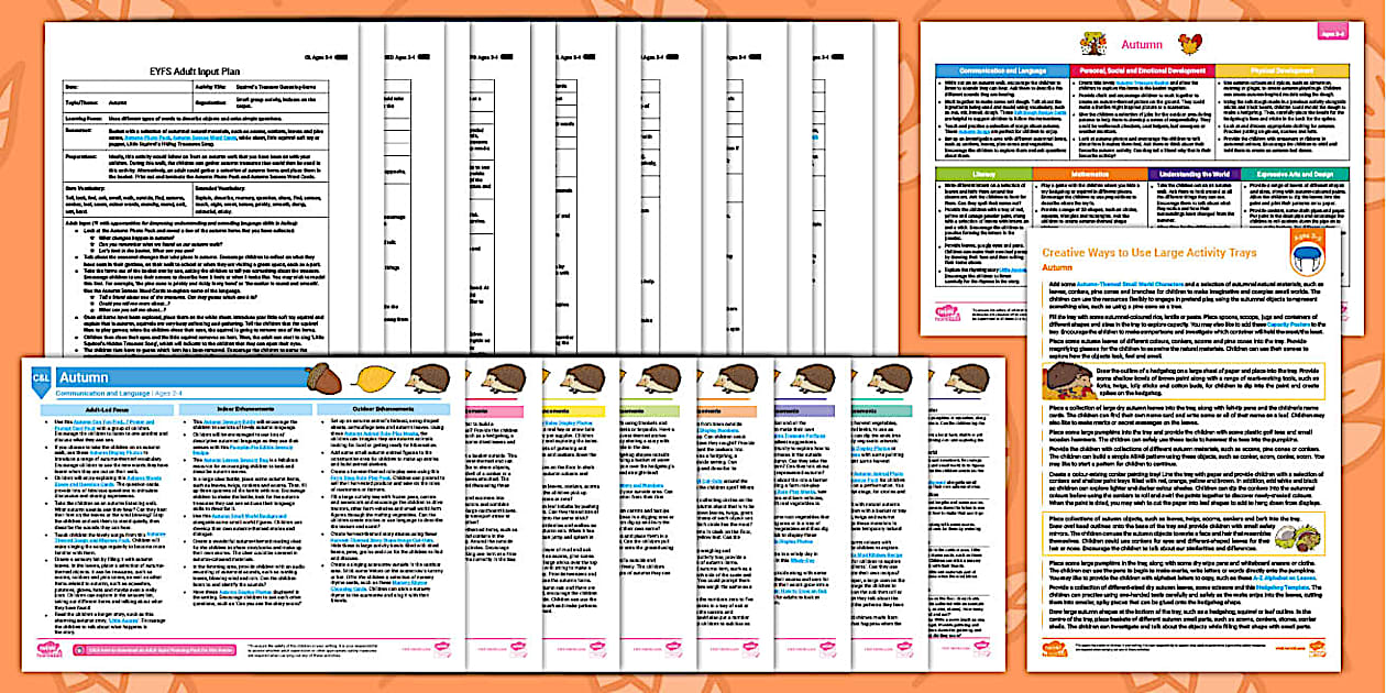 EYFS Ages 3-4 Autumn Bumper Planning Pack (professor feito)