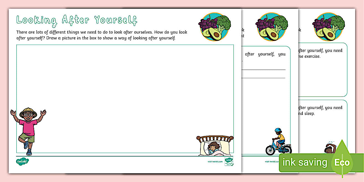 All About Me Looking After Yourself Worksheets UAE