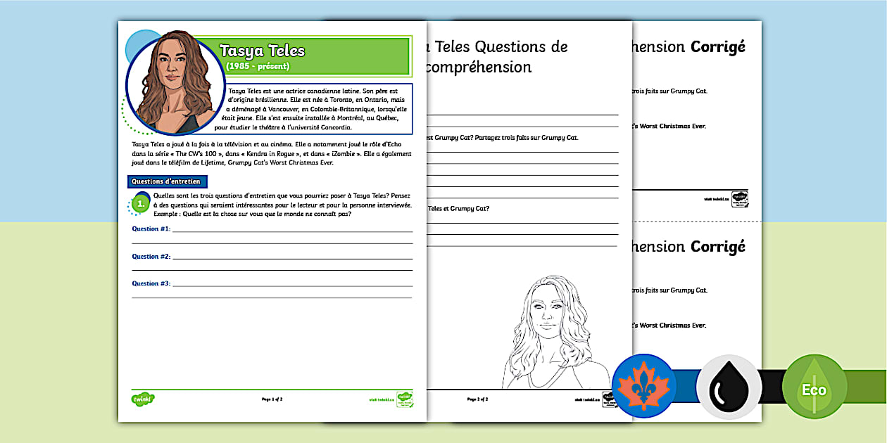 Tasya Teles Comprehension and Interview Activity French