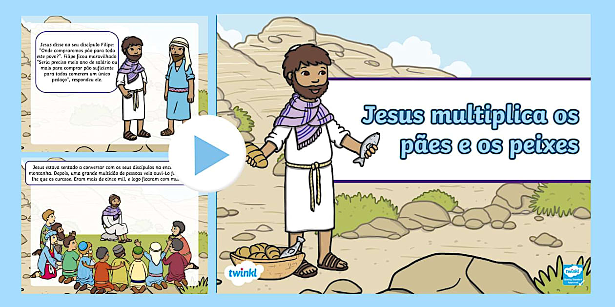 PowerPoint: Jesus multiplica os pães e os peixes - Twinkl