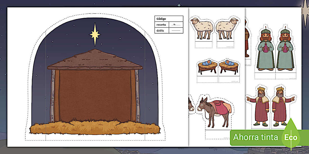Nacimiento navideño - para armar (teacher made) - Twinkl
