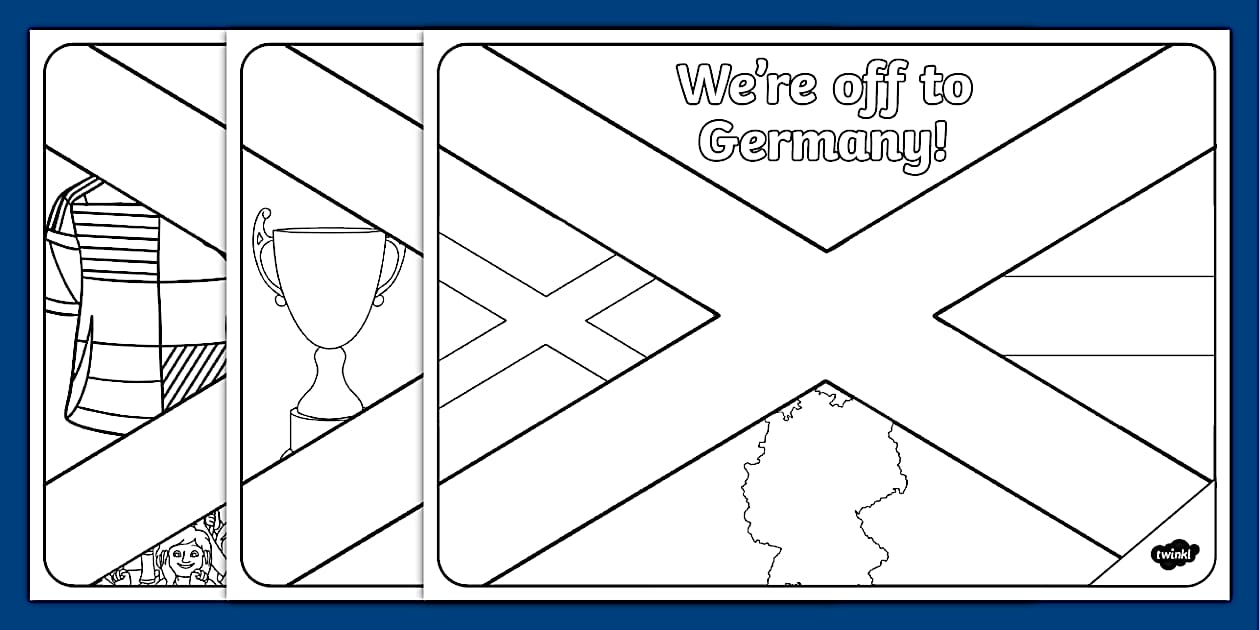 We're Off to Germany: Scotland Football Colouring Sheets
