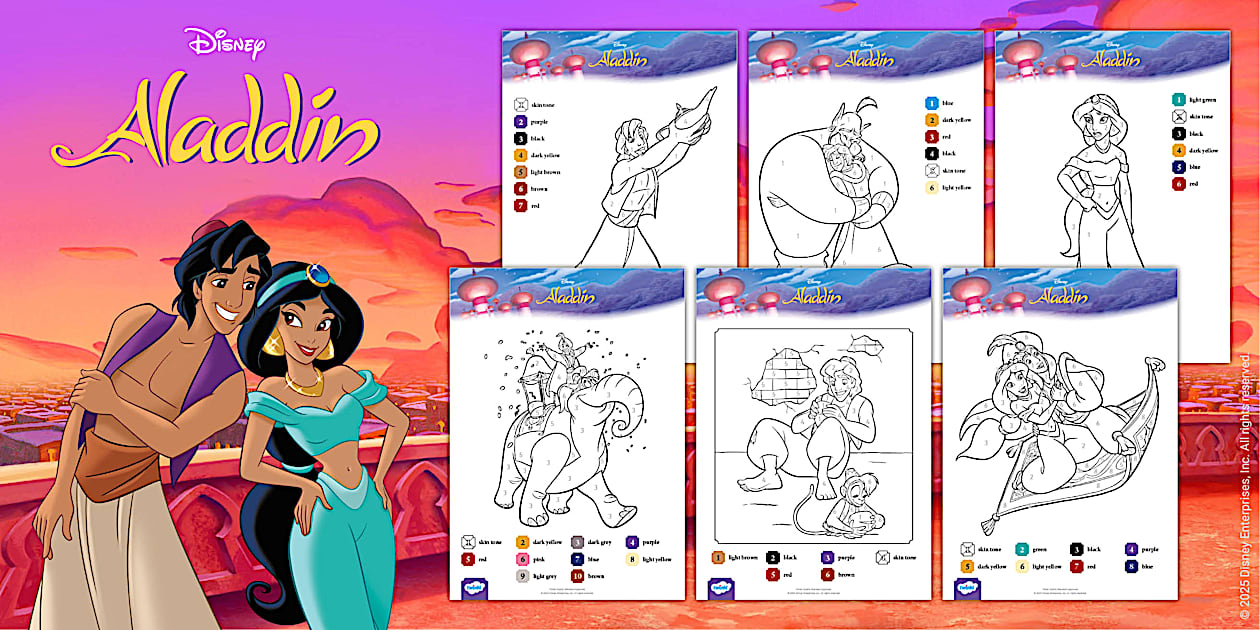 👉 Aladdin: Colour By Number
