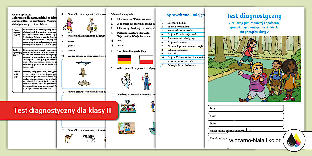Sprawdzian Diagnostyczny Na Koniec Iv Kl Wsip Test diagnostyczny na wstęp | Klasa 2 | Edukacja przyrodnicza i społeczna