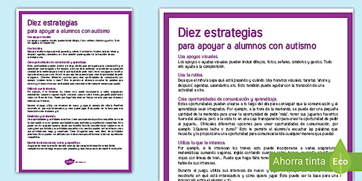 Guía: 10 estrategias para apoyar a alumnos con autismo