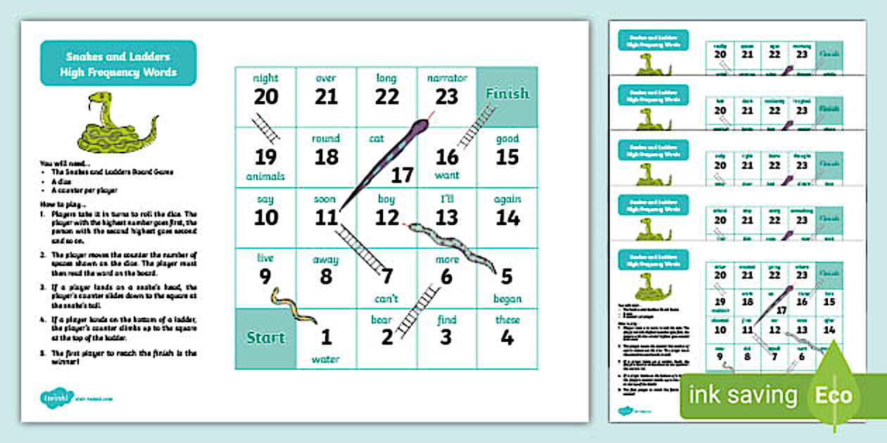 Dyslexic Snakes And Ladders 200 High Frequency Words Board Game dyslexic-snakes-and-ladders-200-high-frequency-words-board-game